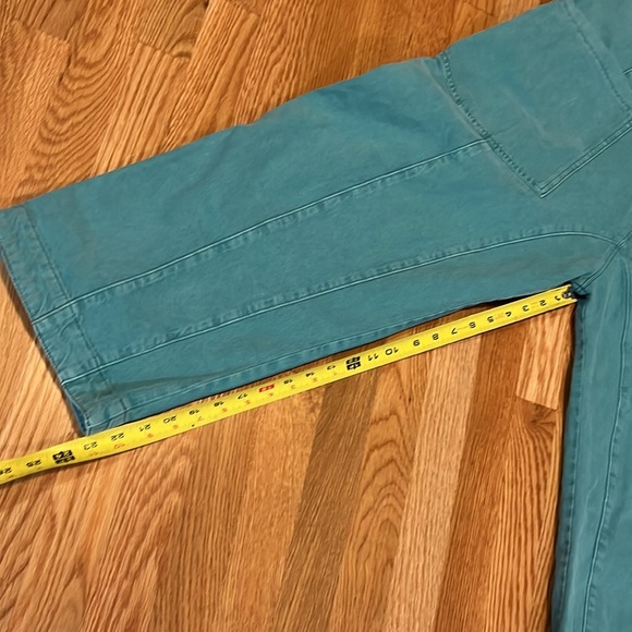 Free People High Roller Turquoise Denim Jumpsuit Size Large NWT - Picture 7 of 14